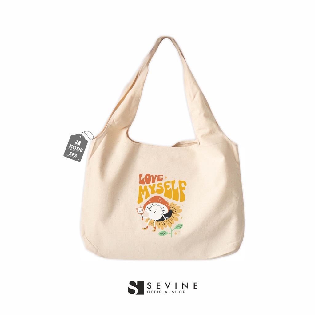 Sevine Tote Bag Kanvas Bonnie Tas Wanita Kuliah Fashion Laptop Totebag Quotes Aesthetic Vintage Pastel Retro Series - SF