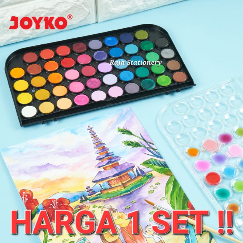 

Joyko Watercolour Set Art 12 16 28 36 48 Colours / Alat Cat Air Joyko Melukis Mewarnai Block Kering Warna WC-3
