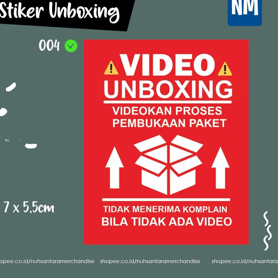 

㊢ []Sticker Buka paket Unboxing Fragile Stiker Label Pengiriman Olshop Wajib Video Unboxing anti Air ☐