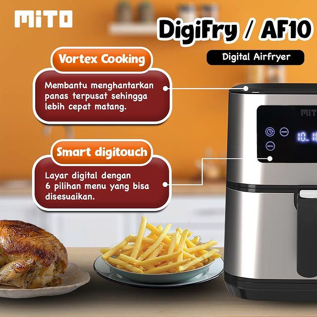 Air Fryer Mito Grande AF10 Kapasitas 6 Liter Garansi Resmi