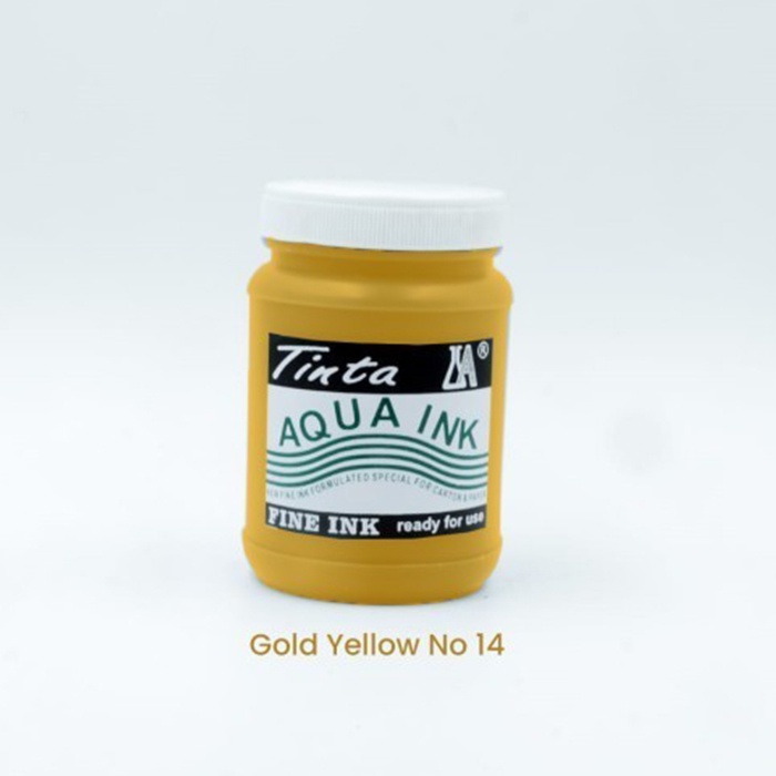 

Cat Sablon Kardus, Kertas & Styrofoam Aqua Ink - 1/2 Kg - Warna Gold Yellow