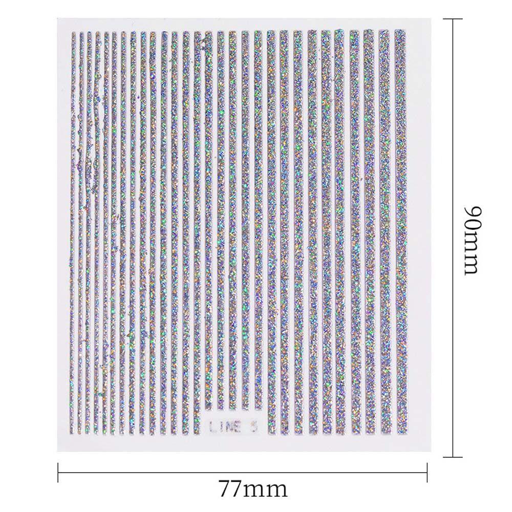 Mxbeauty Bronzing Stiker Kuku Wanita Fashion Manicure Aksesoris Huruf Inggris Garis Geometris Dekorasi Nail Art