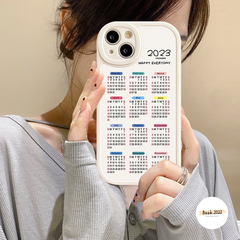 Soft Case Realme C35 C31 C30 C30s C11 C17 C21 C20 C12 C3 C25 C25s C21y C25y 8 8Pro 9i 8i 7i GT 5i 6i 6 5 7 2023 Kalender Tahun Baru Couple TPU Back Cover Waterproof Case