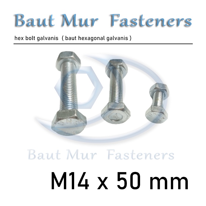 baut mur m14 x 50 / bmp m14 x 50 galvanis / bmp m14 x 50mm