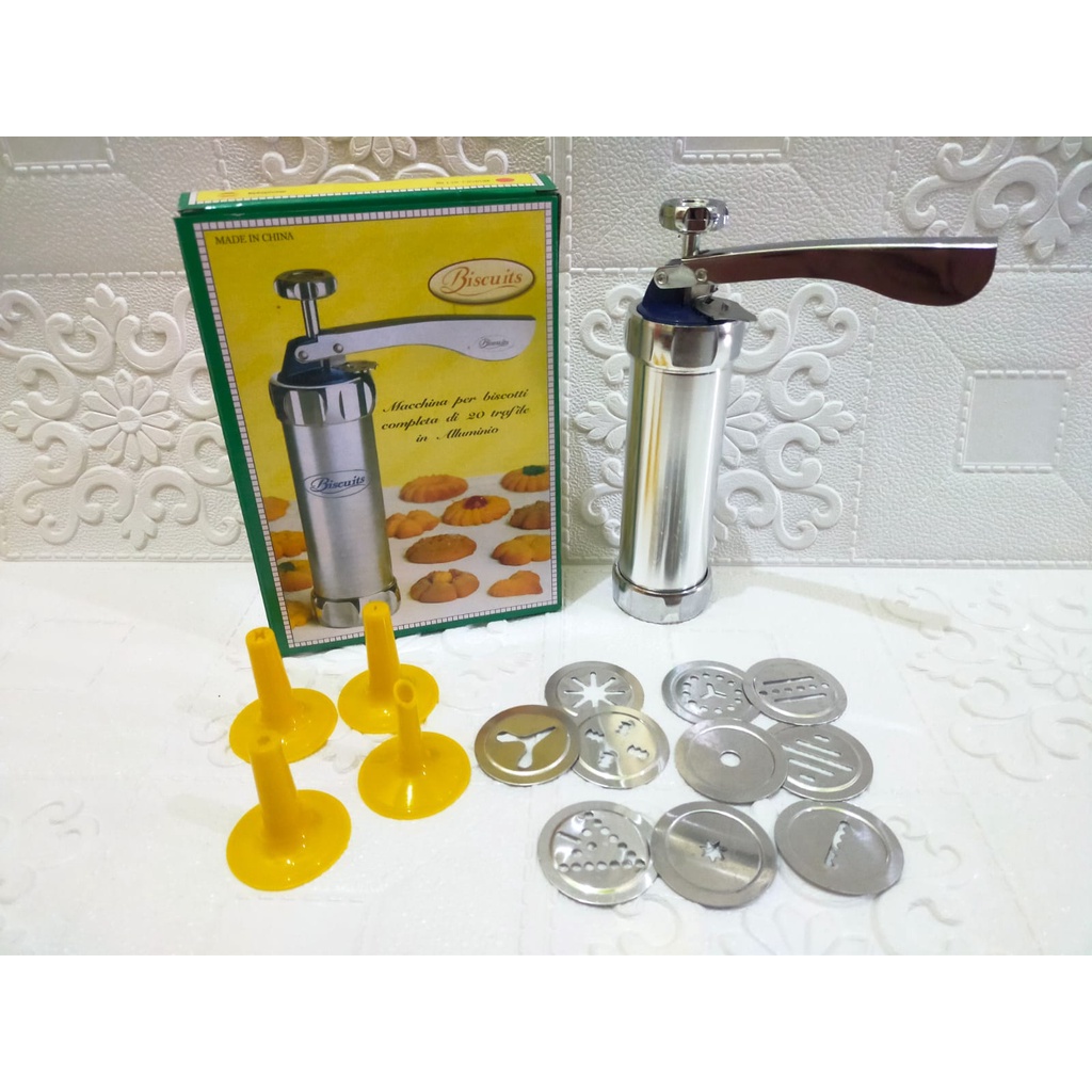 Cetakan biscuit maker cetakan biskuit kue kering stainless free kuas