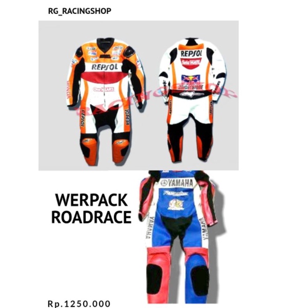 werpack baju balap Roadrace Dragrace Honda Repsol warna orange