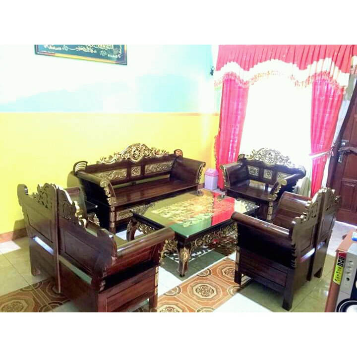 Kursi Tamu Jati Murah Madura/Kursi Ruang Tamu Kayu Ukir