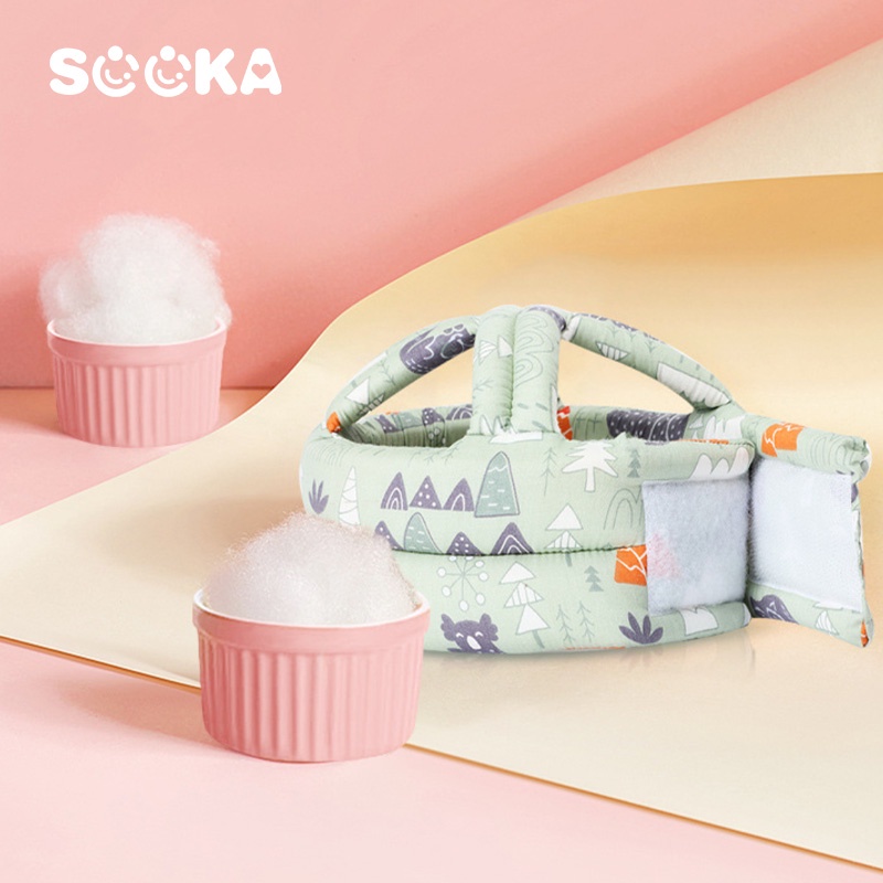 SOOKA Bantal pelindung kepala bayi Topi pelindung kepala bayi Helm Anti Jatuh Bantal Helm Belajar Jalan | Baby Head Safety Helmet Bahan Tebal 3 Cm Adjustable Untuk Bayi 5-24 Bulan SK-EBA1103