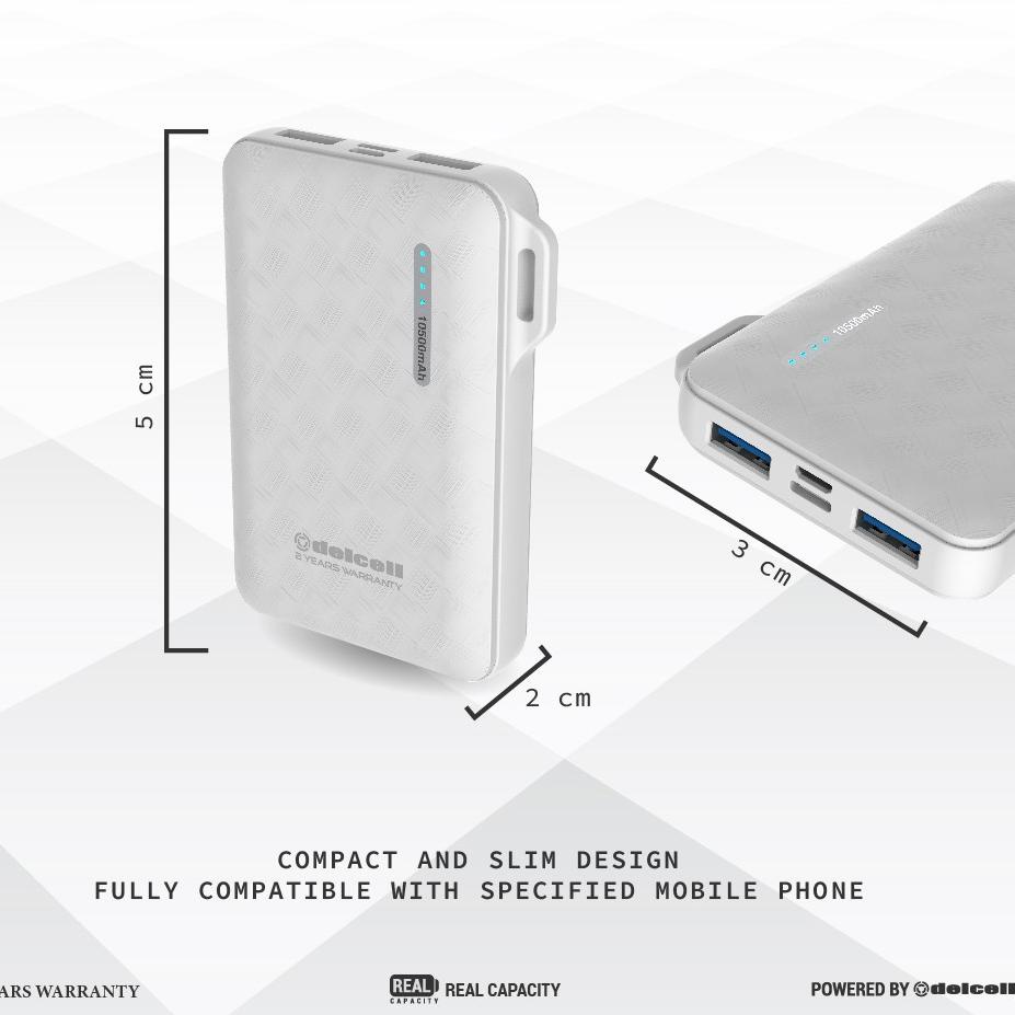 Best Stock Delcell 10500mAh Powerbank BOND Real Capacity Small Powerbank Garansi Resmi 2 Tahun Flight