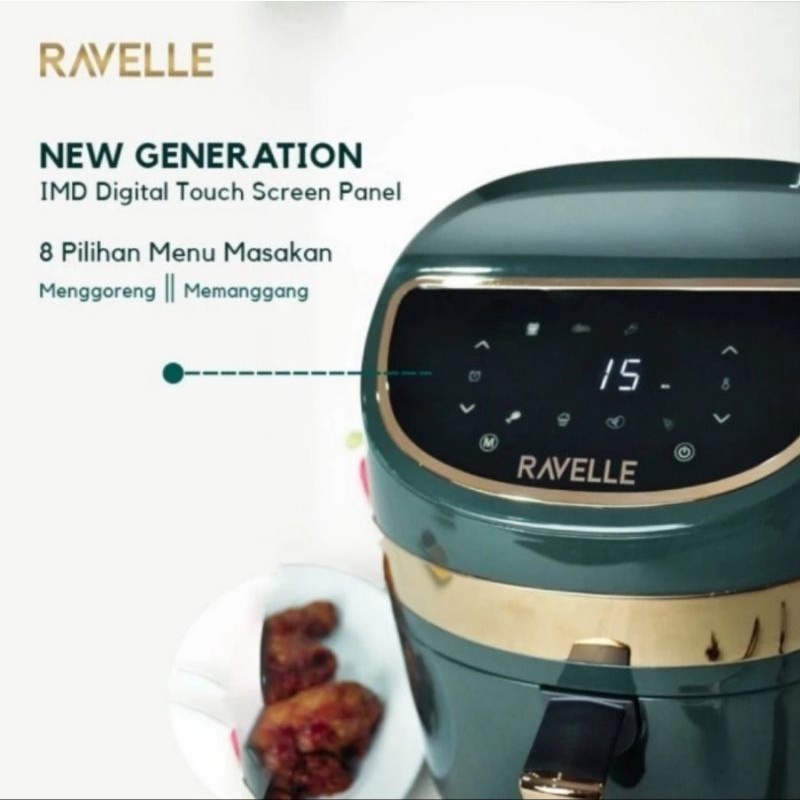 Air Fryer RAVELLE Digital Low Watt 3.5L RAF 350 Masak Tanpa Minyak