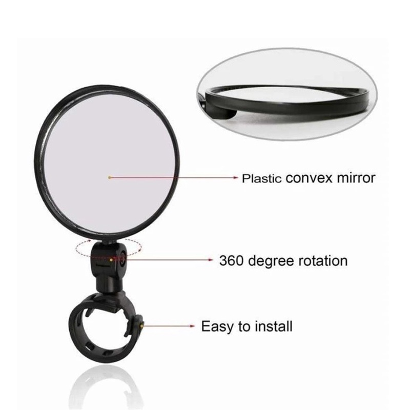 Kaca Spion Sepeda Rotasi 5 CM Adjustable Back Mirror