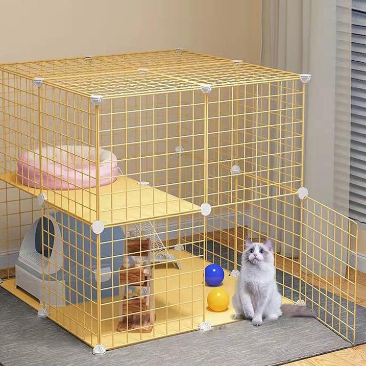 ((U-5-Q ☛> olla Pet Cage Stackable Pet Fence 35*35CM-DIY Pet Cage For Dog Cat-DIY Pet Metal Wire Ken