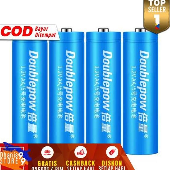 EX715 DOUBLEPOW Baterai Cas AA 4PCS Rechargeable Battery Batrai Bterai