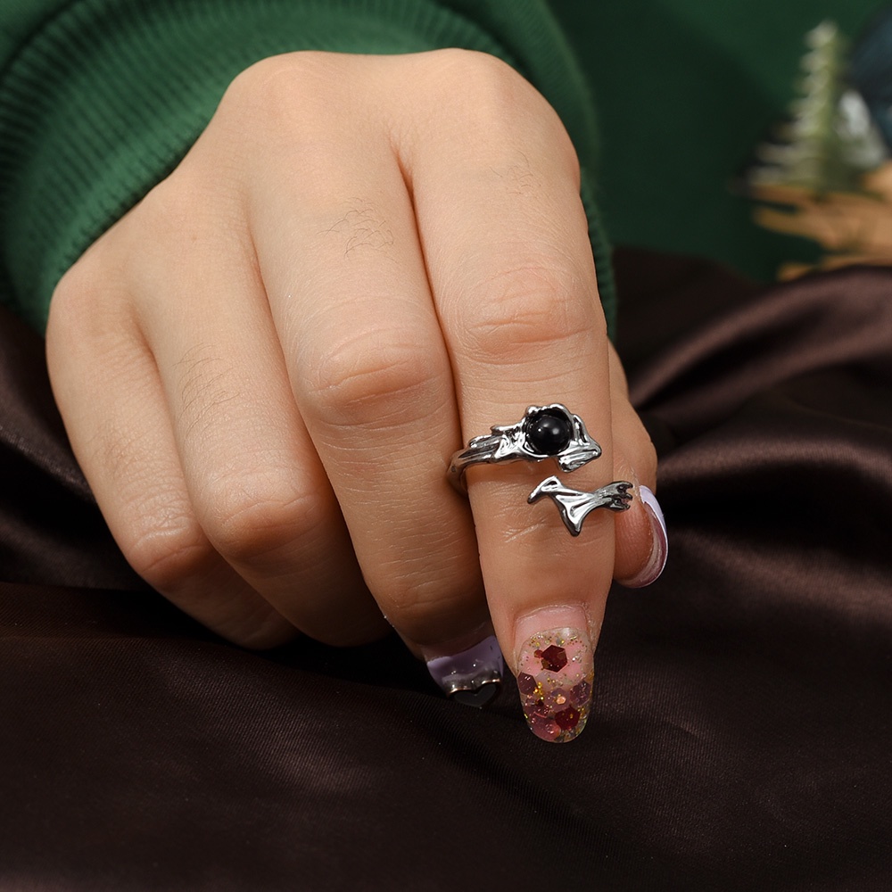 Punk Hip Hop Pesta Cincin Dapat Disesuaikan Terbuka Indah Hadiah Fashion Perhiasan Pria Elegan Sederhana Gothic Tidak Teratur Kristal Jari Cincin Wanita