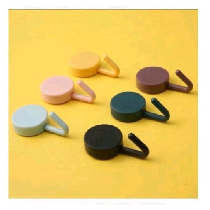 Gantungan Hook Bulat Polos Tempel Tembok Wall Hook Stiker Dinding Kail Tempel Kuat Serbaguna