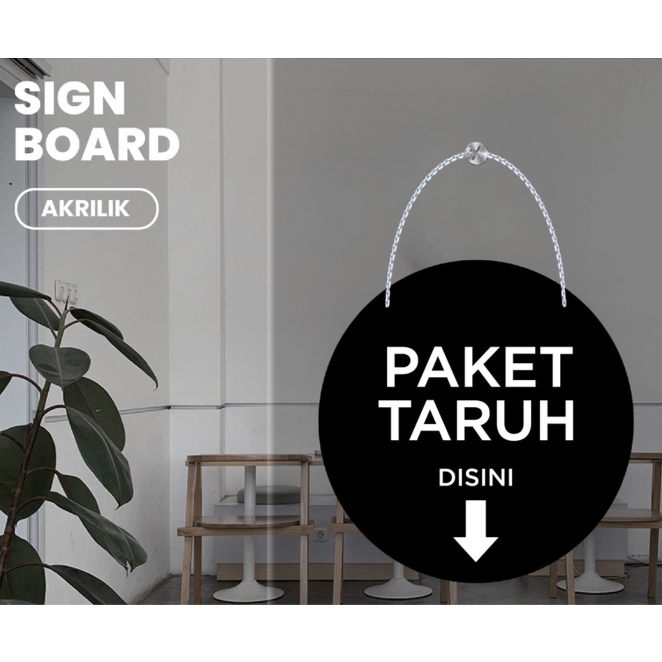 

TERMURAH Gantungan Paket Taruh Disini Sign Board Rantai Akrilik Papan Tanda Gantung Label Petunjuk Ojol Rumah