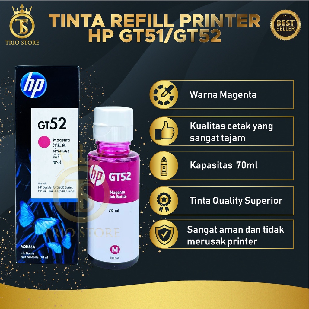 1 SET 4 PCS Tinta HP GT51 GT52 For Printer 5810 5820