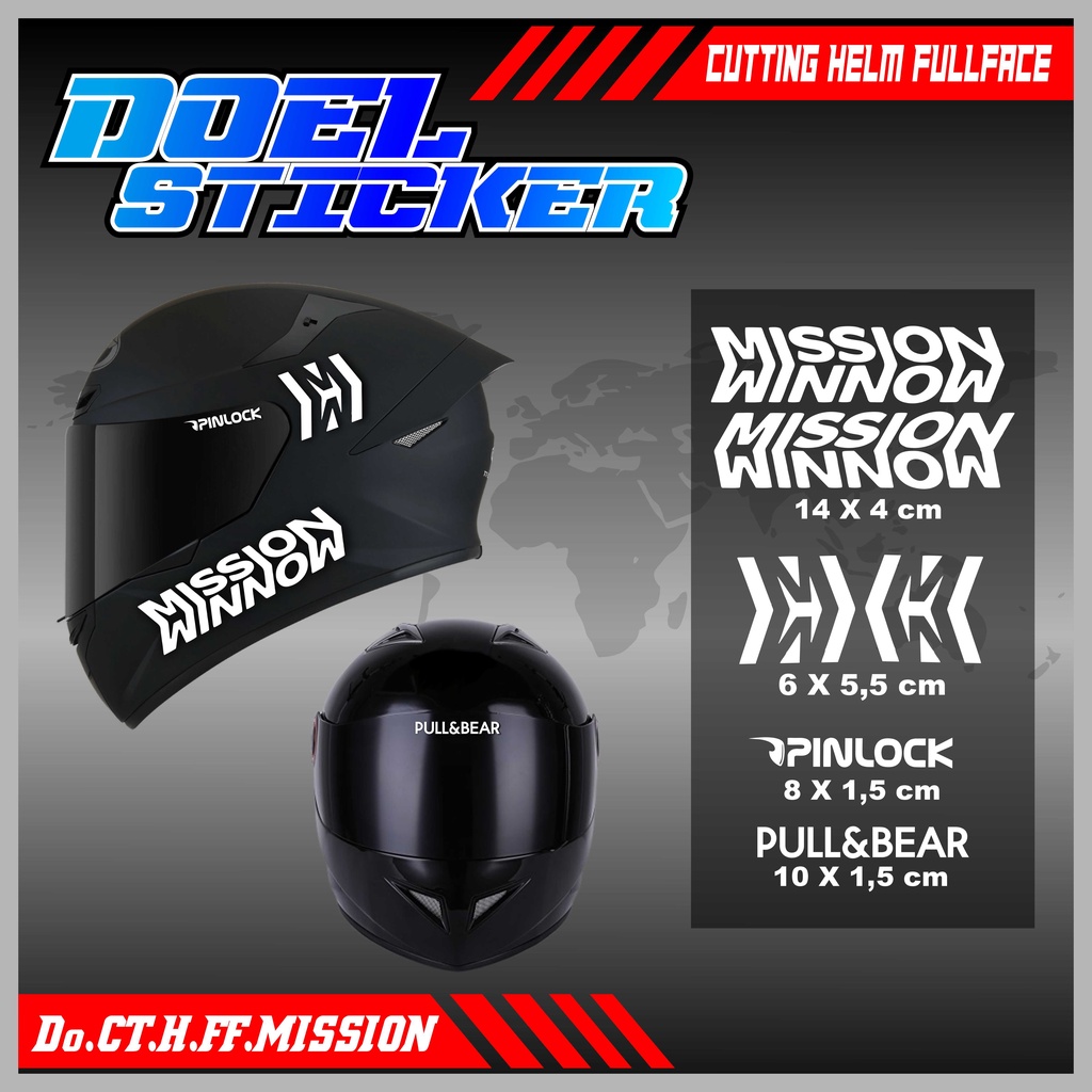 Sticker Cutting Helm Full Face Hologram MISSION Doel