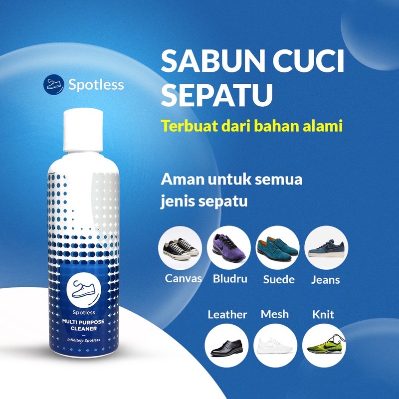 Spotless Shoes Cleaner Premium Kit 100ml - Paket Lengkap Sabun Cuci Sepatu