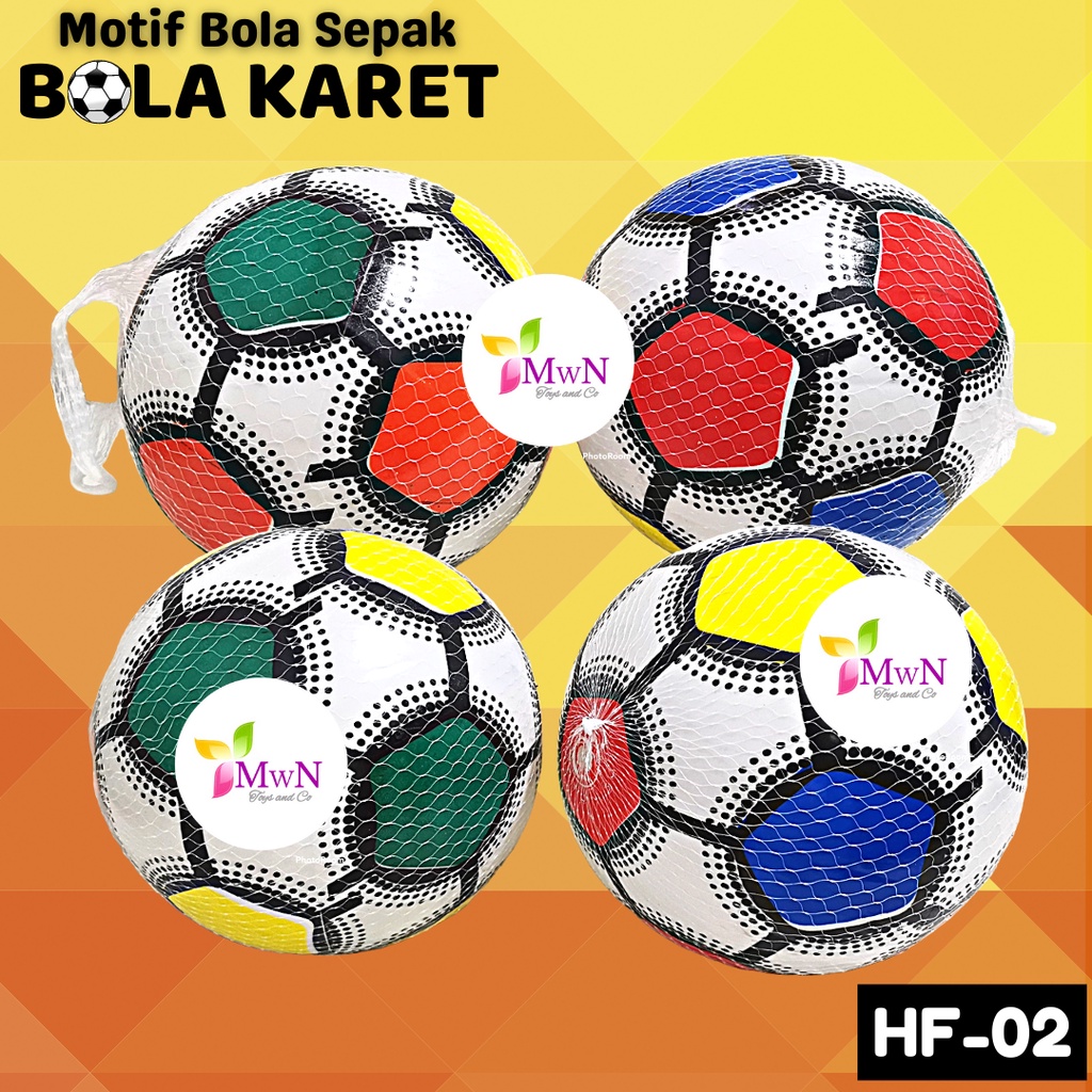 MWN Mainan Bola Karet Motif Sepak HF-02