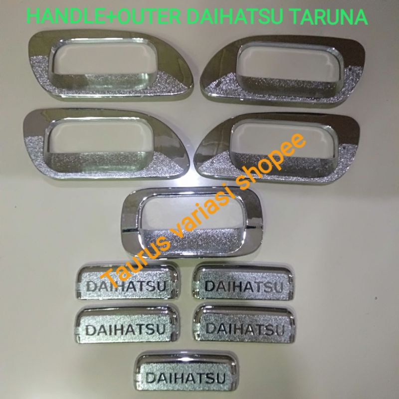 Cover Handle pintu + Outer mangkok Mobil Daihatsu Taruna crome chrome tempel oxxy