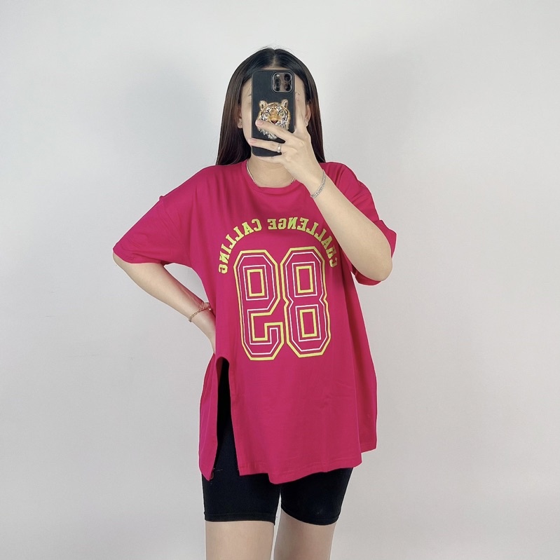 Kaos Oversize Slit Cc 86/ Atasan Jumbo wanita