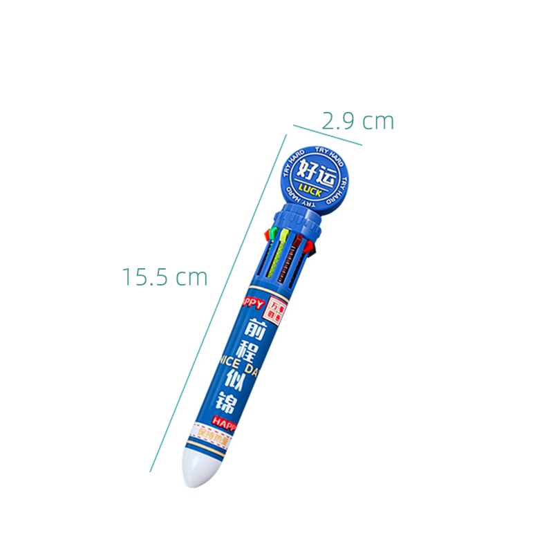 10warna 0.5mm Kreatif Kata Inspirasi Ballpoint Pulpen Mahasiswa Portabel Pena Peluru Ditarik Pena Bola