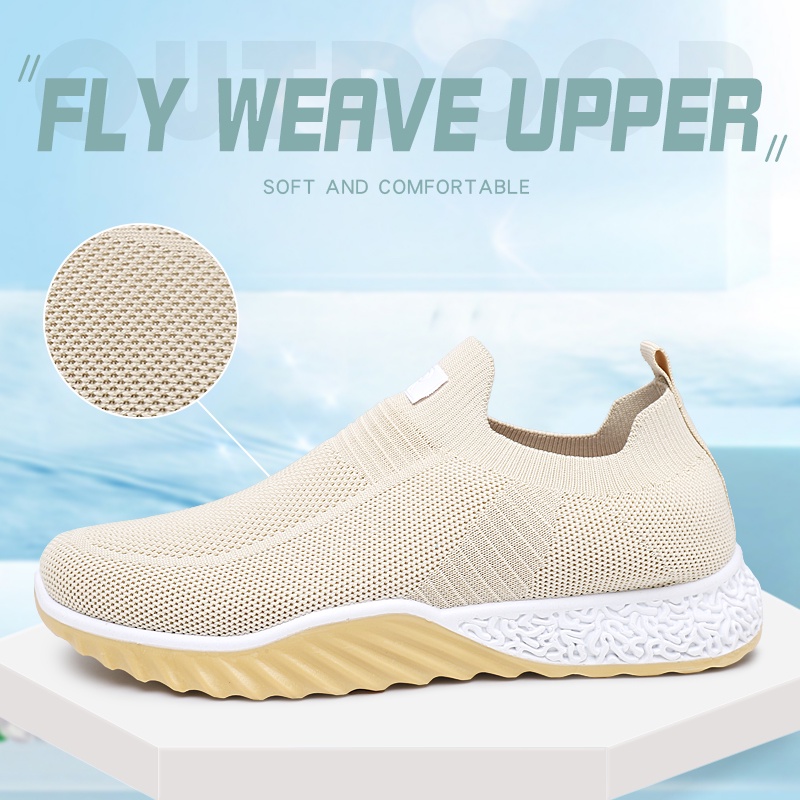 Batavia GROSIR sepatu kanvas wanita rajut sepatu wanita  sepatu tanpa tali hitam Sepatu Wanita Sport Women Sneakers A121