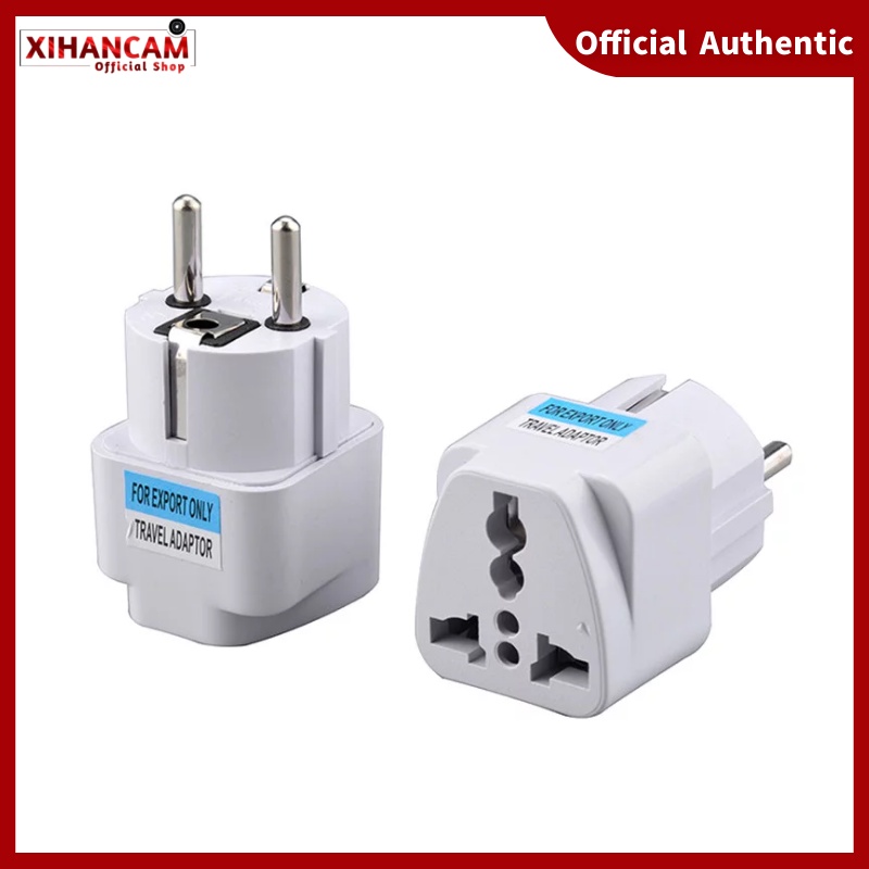 XIHANCAM Over Steker Travel Adaptor Converter Sambungan Batok Colokan Listrik Kaki 3 Ke Kaki 2 Adaptor Steker Adaptor Colokan Universal