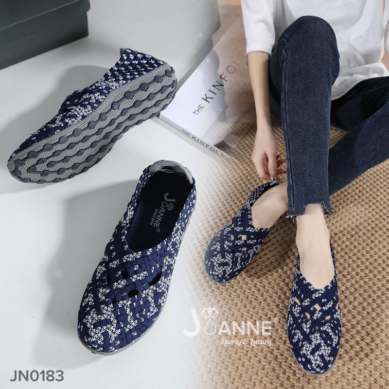 JOANNE Rajut Knit Flats Shoes Import JN0183 [ORIGINAL BRAND]