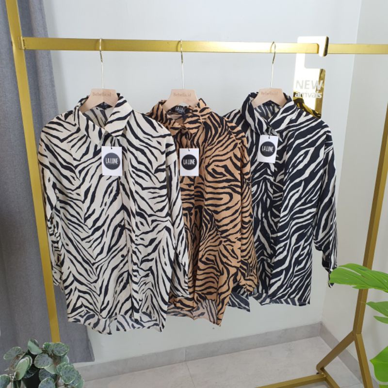 KEMEJA LALUNE ZEBRA COLORS 100% ORIGIBAL IMPORT BANGKOK