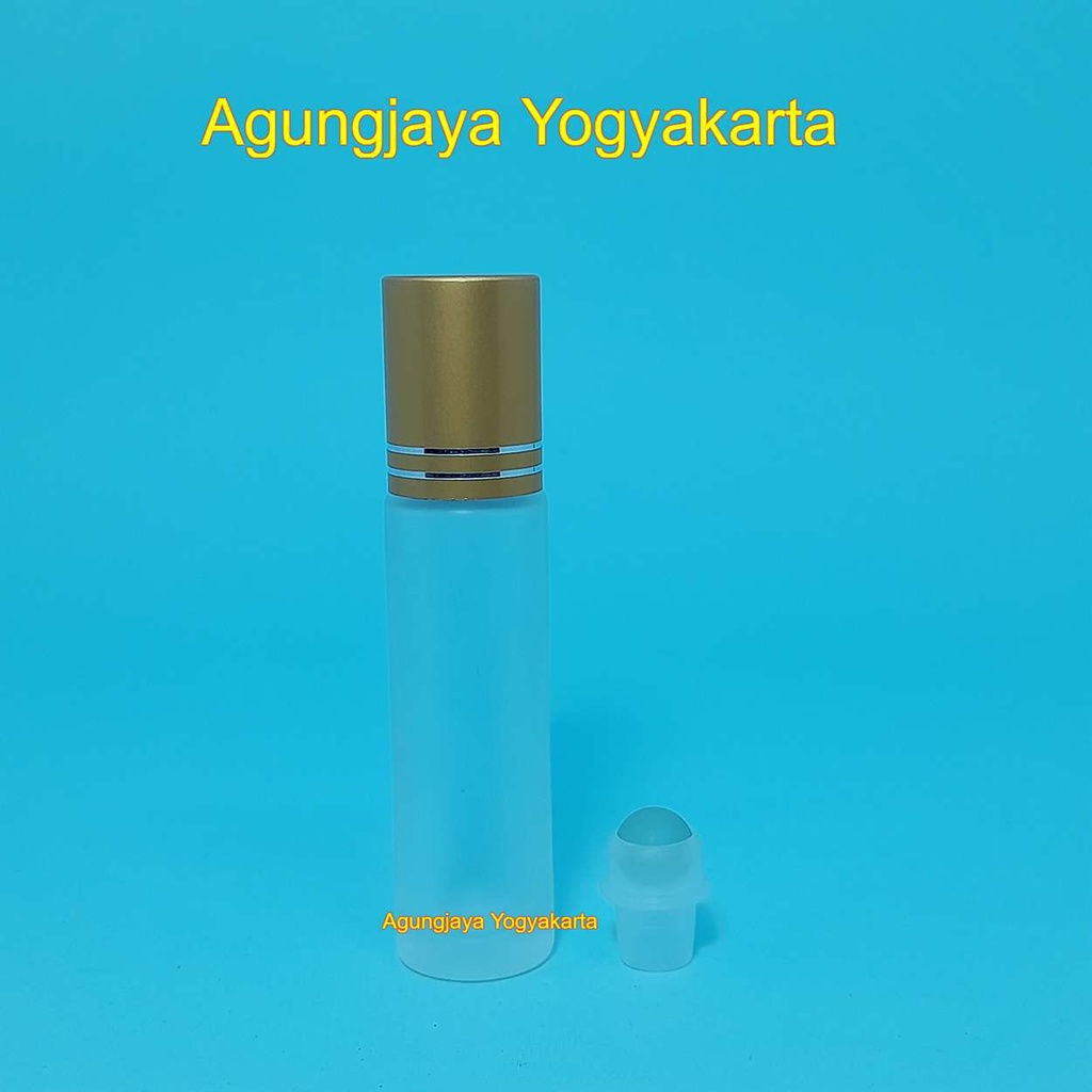 Botol Roll On 6 ml Clear Frosted Emas Shanny / Botol Parfum 6 ml / Botol Fresh Care Kosong Stainless