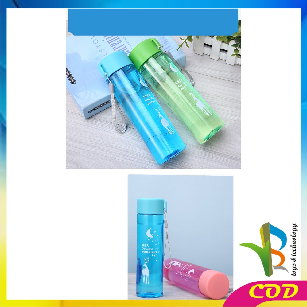 RB-C709 Botol Minum Portable 450ML Motif Karater Binatang Rusa / Tumbler Botol Air Minum Sport Travel Anak Sekolah