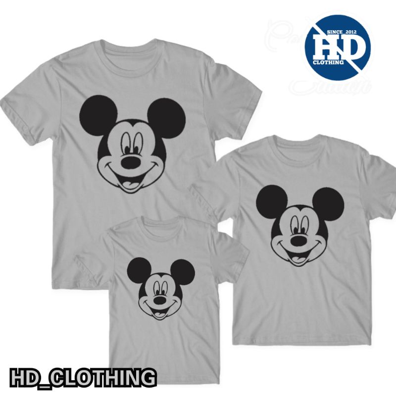 kaos couple Family anak dan dewasa motif karakter Mickey mouse