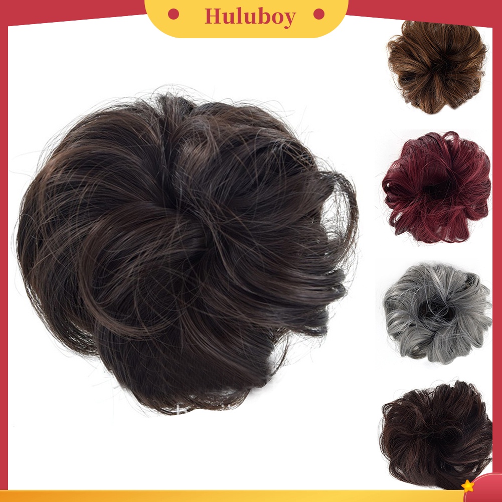 Wig Rambut Bun Chignon Ponytail Elastis Model Keriting Untuk Wanita