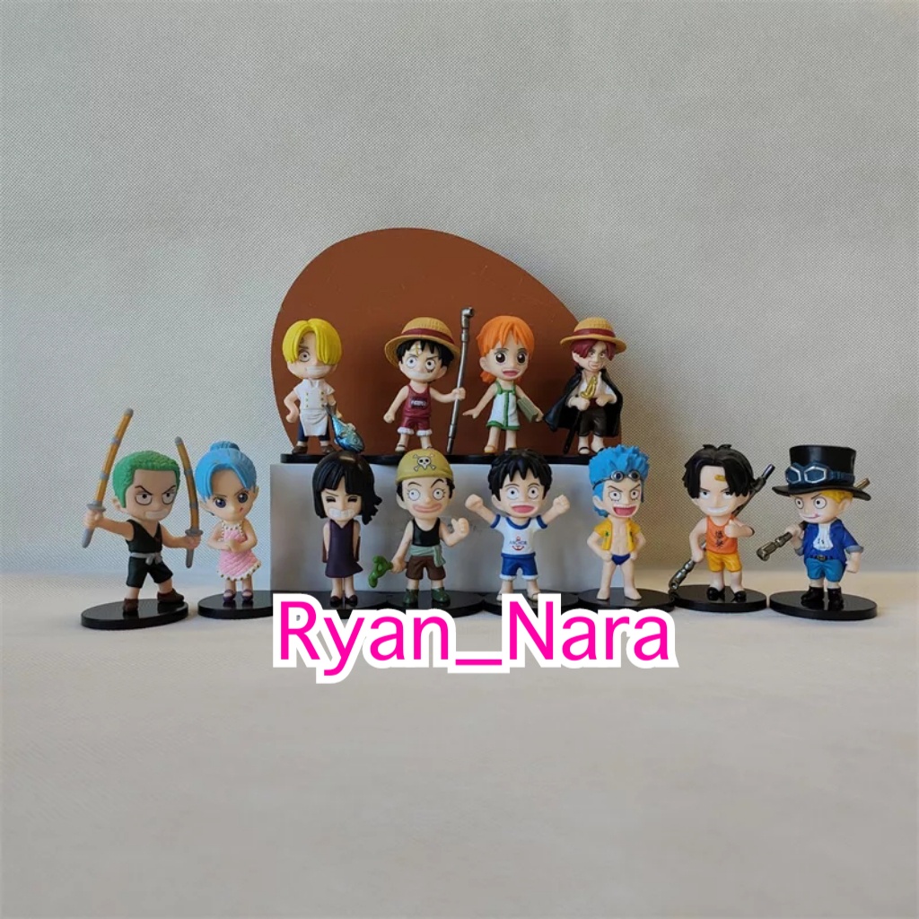 Mainan Action Mini Figure Anime One Piece Child Luffy Zoro Sanji Sabo Ace Nami Vivi Robin Franky Uss