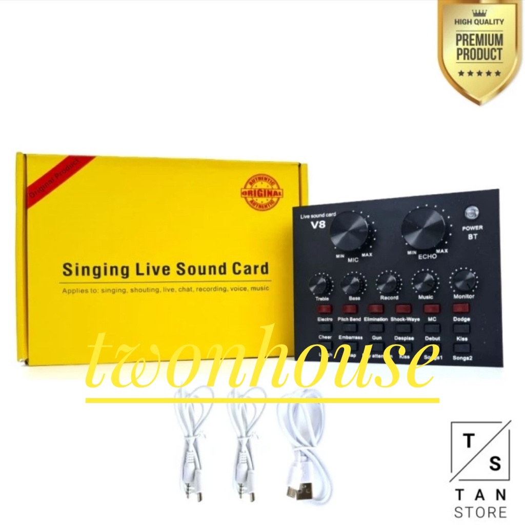 Soundcard Broadcast Mic - V8S Bluetooth Audio USB / Bluetooth Audio USB External Soundcard Broadcast Mic V8S /Bluetooth Audio USB External Soundcard Broadcast Mic V8S TaffSTUDIO Microphone Amplifire Alat Efek Suara Elektronik Live Broadcast