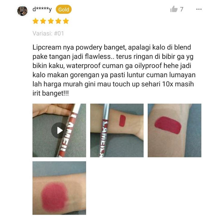 LIPSTICK MATTE LAMEILA | WATERPROOF |  KOREAN LIPSTIK