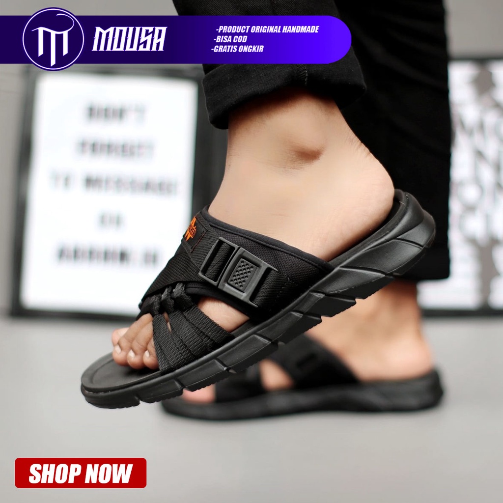 Sandal Slide Sandal Pria Sendal Flip Flop Ringan Terbaru Kekinian Mousa Aber