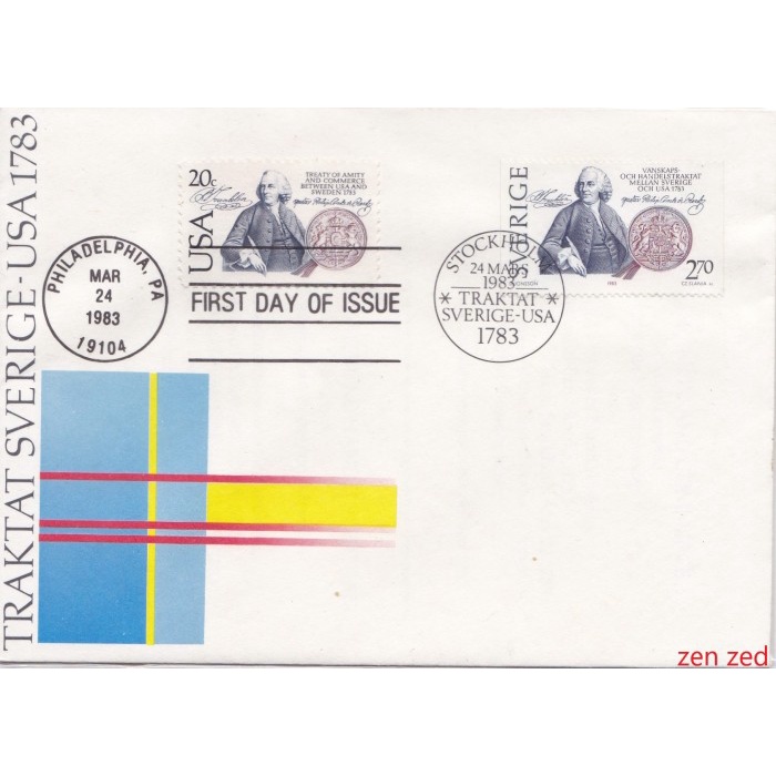 

A433 Perangko Swedia FDC 1983 Sverige - USA 1783 1 Pcs