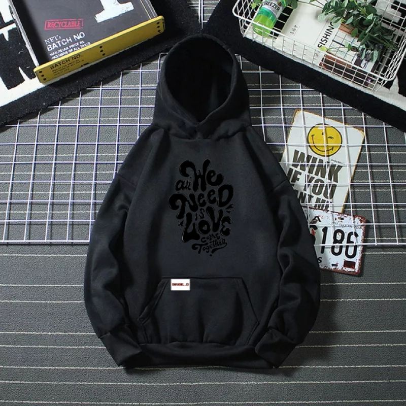 APPAREL_PRIA new sweater hoodie pria wanita premium original katun tebal lembut motif WE NEED LOVE yang lagi hits 2023