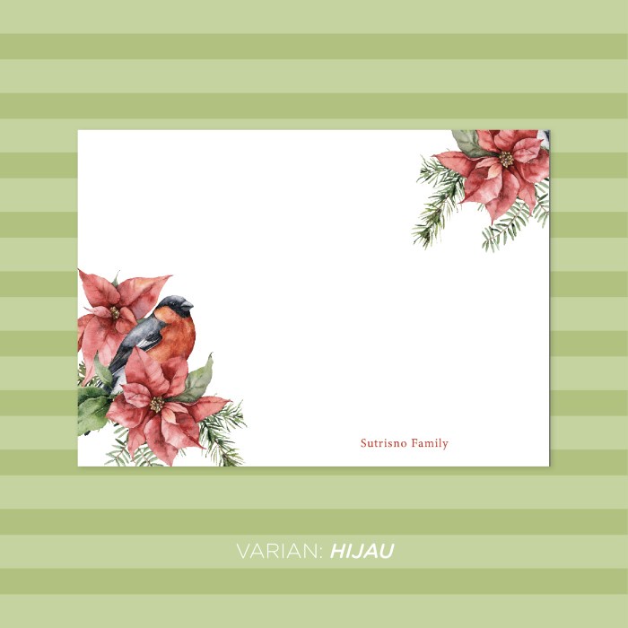 

NOTECARD - THE XMAS BIRD (PERSONALIZED INITIALS/ NAME, 16PCS)