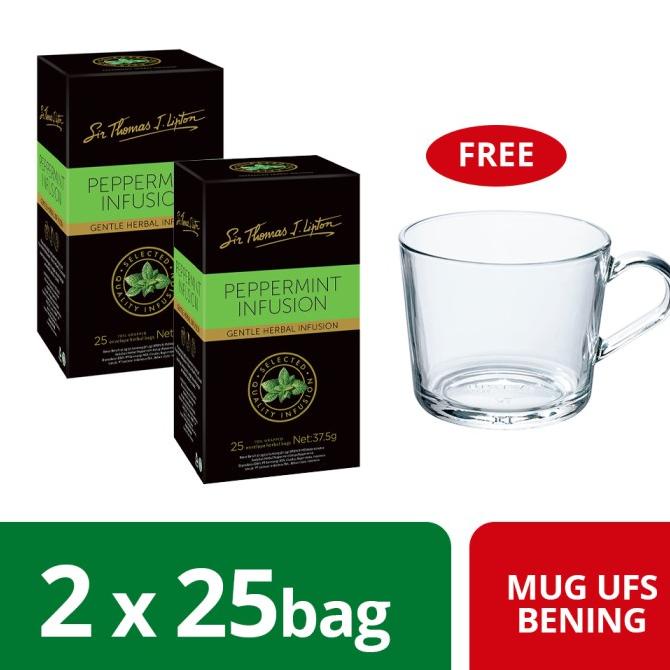 

Lipton Stl Enveloped Peppermint 25X1G Twinpack Free Mug