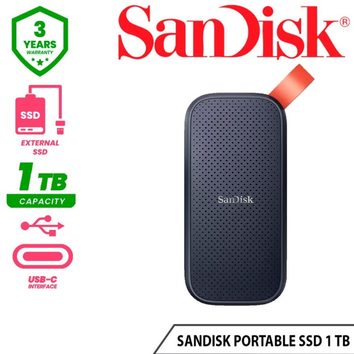 Eksternal SSD Sandisk E30 1TB - Portable SSD Eksternal USB 3.2