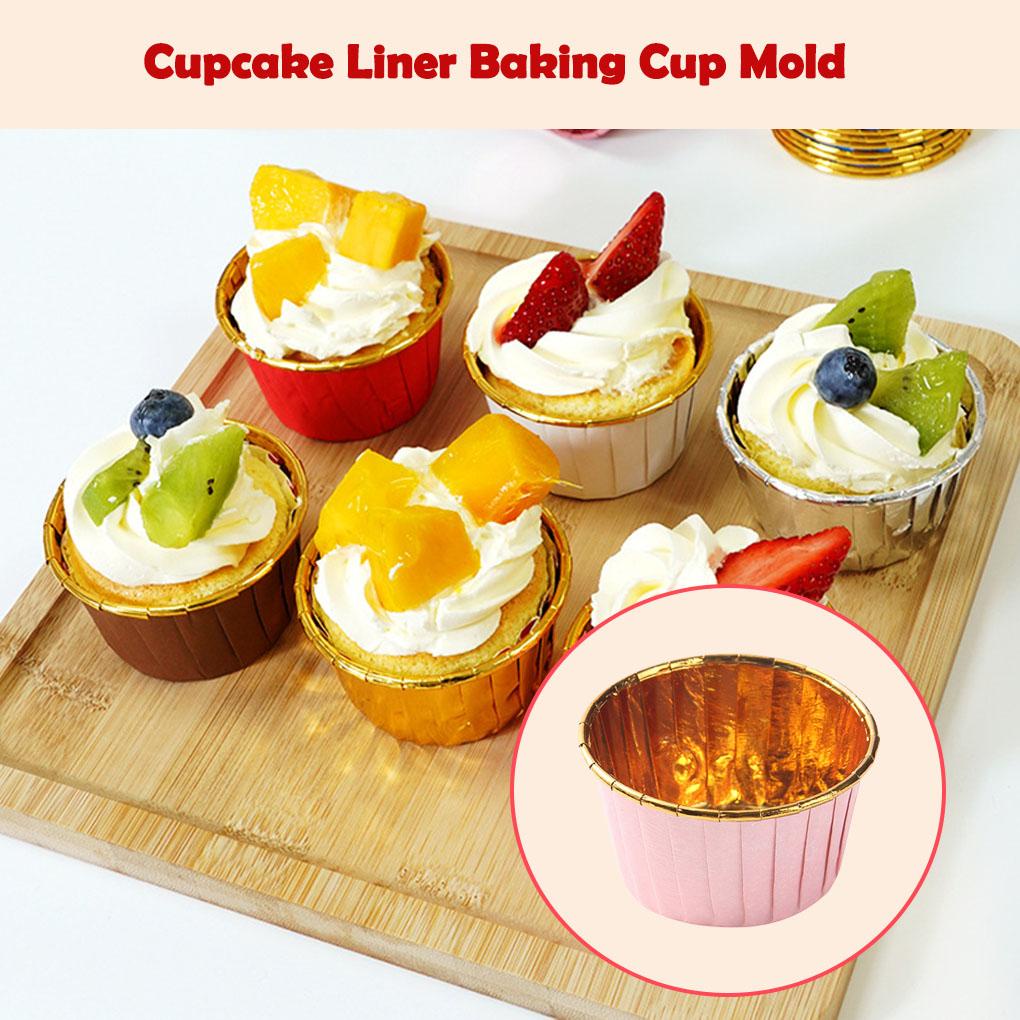 Paket 100pcs Cupcake Liner Mousse Cetakan Dessert Cookies Cup Tray Pembungkus Rumah Makan Bar Hotel Bakery Cafe Alat Baking