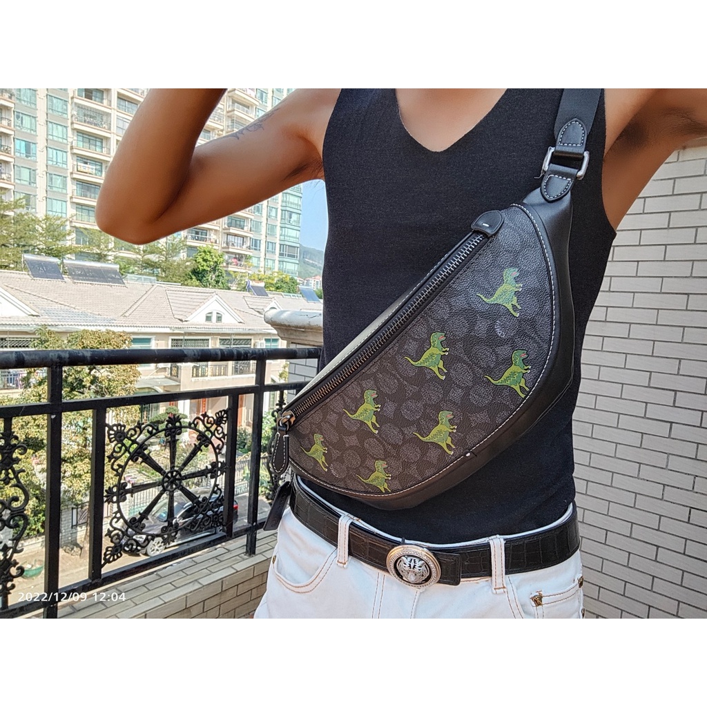 [Instant/Same Day] cf078   078   CE618  coach men's pockets Inclined shoulder bag Chest package yaobao  yaobao  618