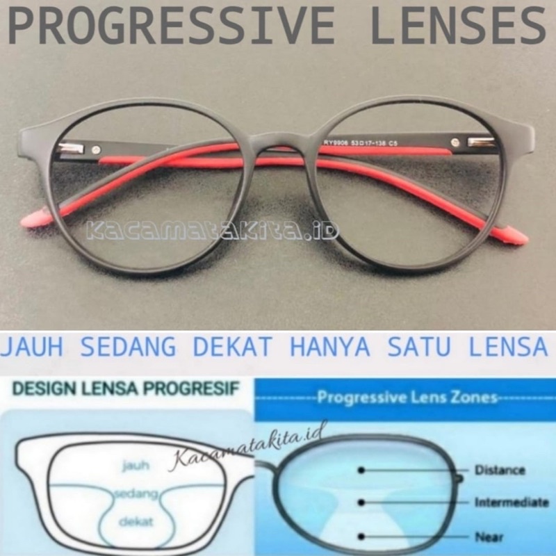 Kaca Mata Plus Progresif | Kacamata Baca Jalan Jauh Dekat