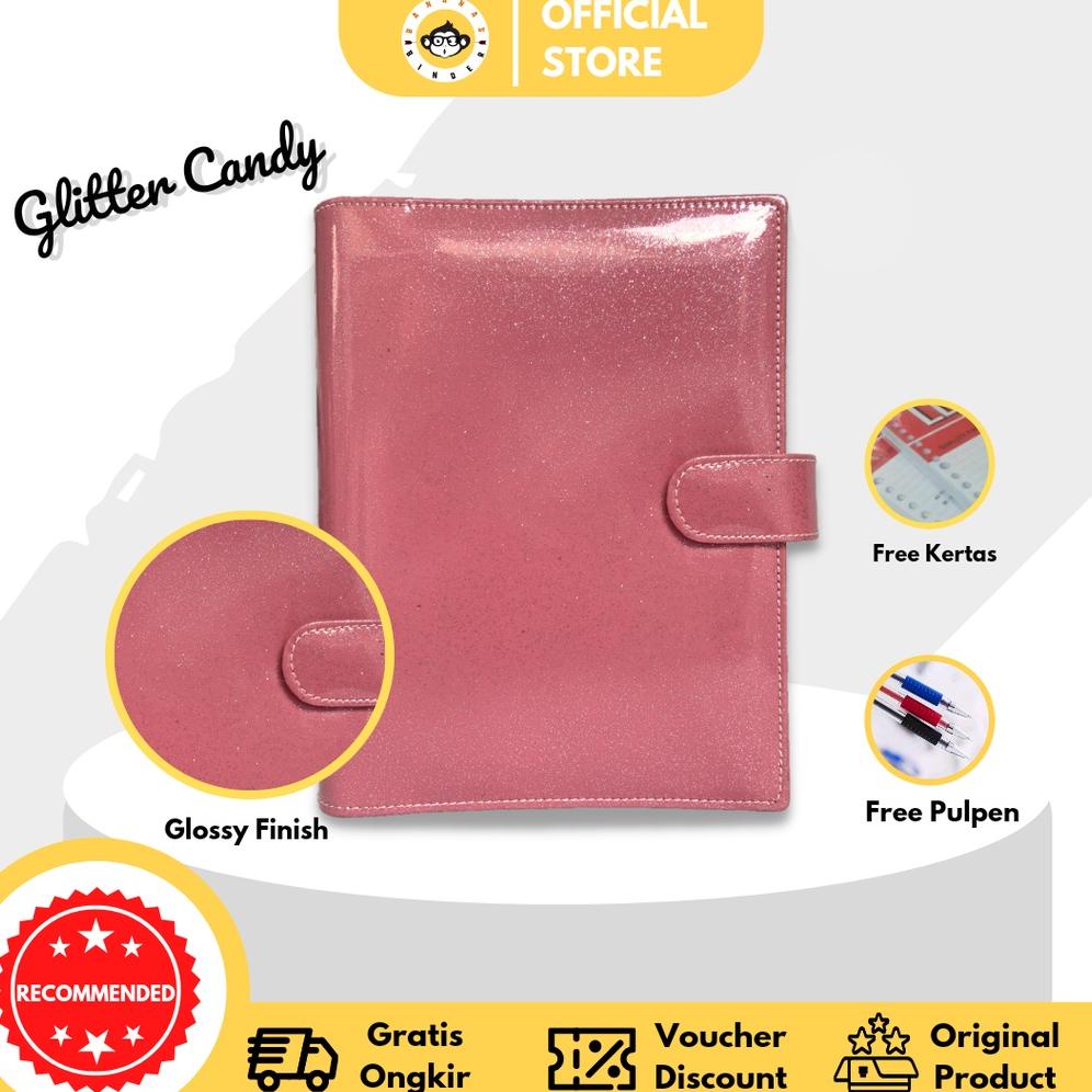 

BINDER GLITTER + FREE PULPEN JOYKO CANDY 20 RING (A5) DAN 26 RING (B5) BEST SELLER TERLARISS...,,,,,