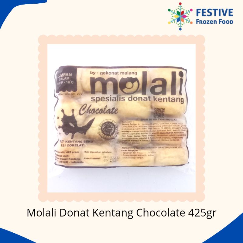 

Molali Donat Kentang Chocolate 425gr | Festive Frozen Food