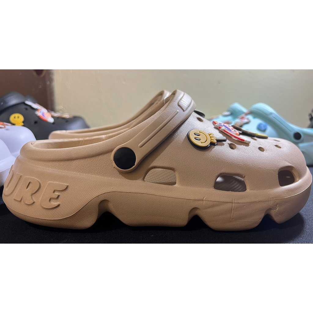 Sandal Kodok Classic Bae Clog, Sepatu Sendal Baim Wedges Platform Wanita Model Crocs_L2